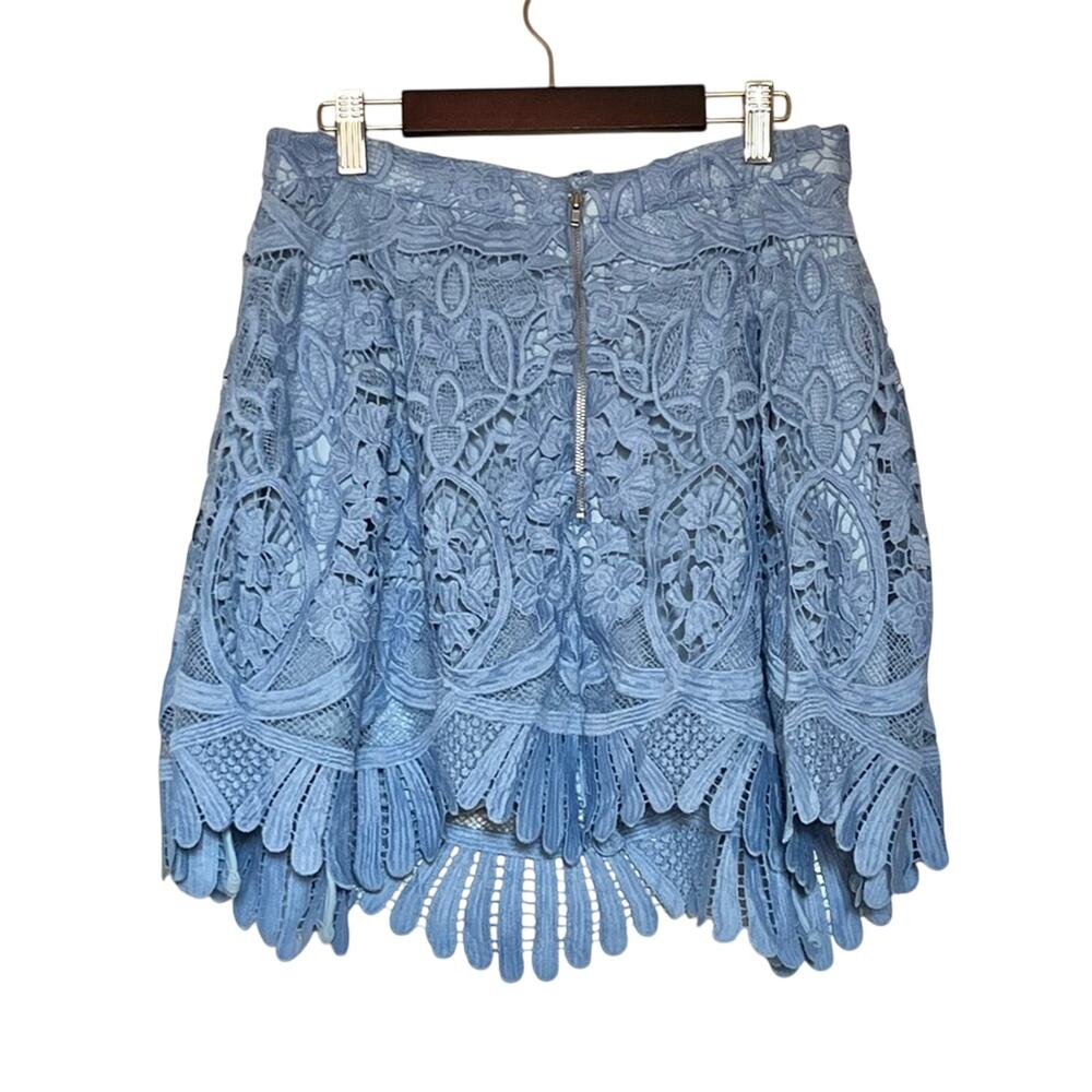 Lovers & Friends Mai Tai Scalloped Lace Trim Mini Skirt Crystal blue medium - Picture 11 of 11
